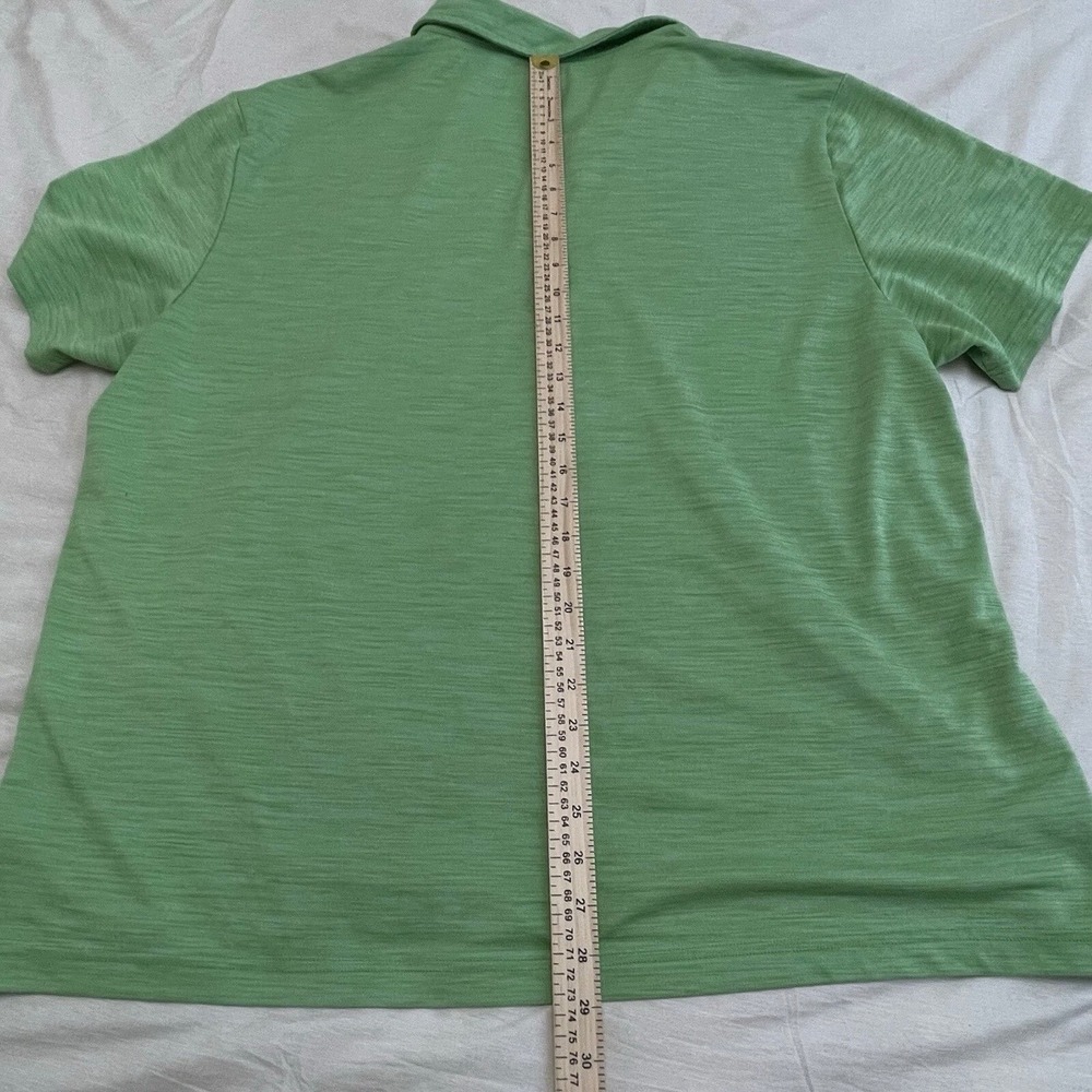 Greg Norman Polo Shirt Mens 3XL Play Dry Performance Polyester Green Slub - Picture 4 of 6